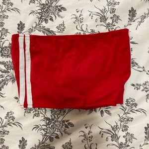 Red crop tube top